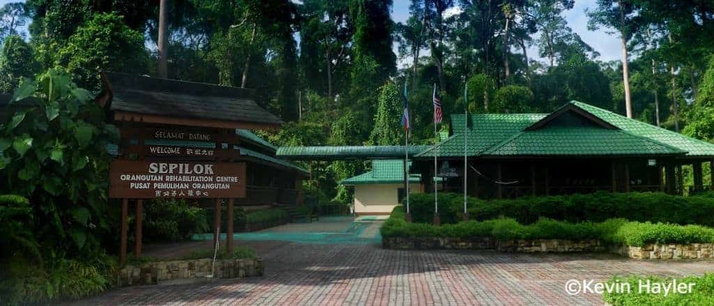 Sepilok orangutan rehabilitation center in Sabah. The Entrance