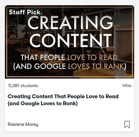 Creating content that people love ti read. A course on Skillshare
