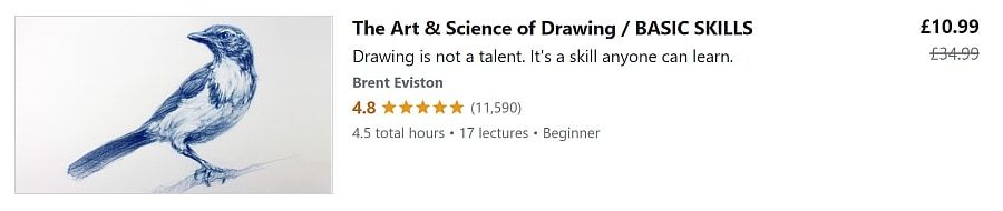 The art and science of drawing by Brent Eviston on Udemy