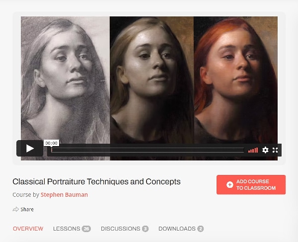 Classical portraiture techniques and concepts, a Proko course by Stephen Bauman