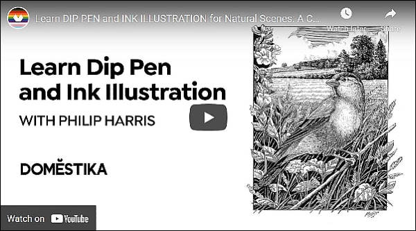 The best course to learn dip pen and ink illustration with Philip Harris on Domestika