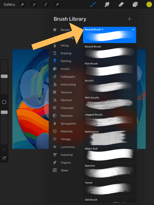 Change the opacity of a duplicate brush in Procreate step 3