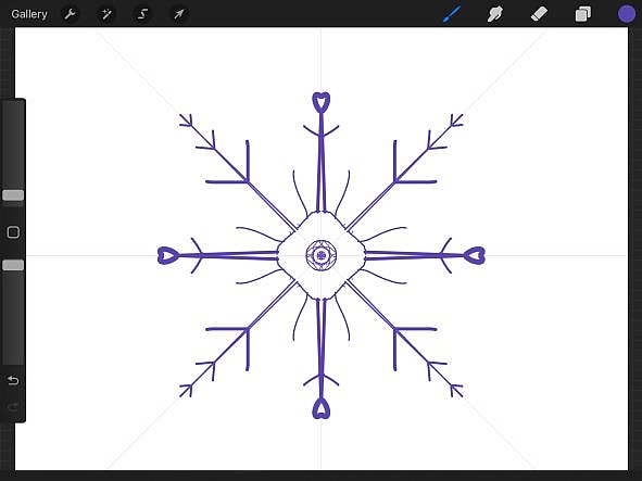 How to use the radial symmetry tool in Procreate