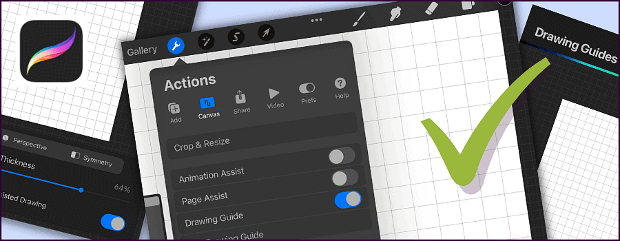 How to add a grid in Procreate Header
