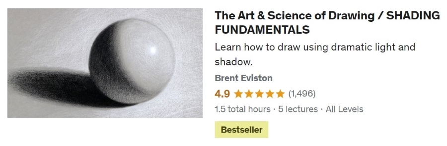 The art and science of drawing shading fundementalsby Brent Eviston on Udemy